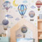Runtoo Großer Heißluftballon-Wandaufkleber für Kinderzimmer, bunt, Mond, Sterne, Wolke, Ballon, Wandkunst, Aufkleber, Baby-, Kinderzimmer-Dekoration