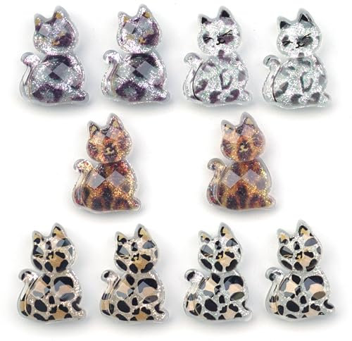 KEYDUACU 10Pcs Strong Cat Refrigerator Magnet Fridge Sticker,3D Craft Decoration Magnet,Strong Fridge Magnets for Kitchen, School,Office Whiteboard, Cabinet and Dishwasher(Positively)