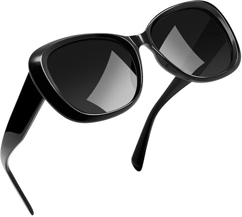 Joopin Acetat Große Sonnenbrille Damen Schwarz Schmetterling Moderne und Polarisierte Sonnenbrillen Modische TR90 UV400-Schutz Übergroße Party zum Fahren (Schwarz)