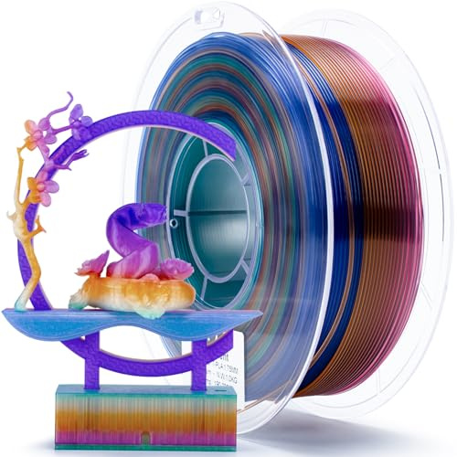ZIRO Multicolor 3D Printer Filament, Translucent PLA Filament 1.75mm | Multicolor Rainbow PLA Filament 1KG, Crystal Prism