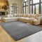 SIMPEX Teppich Wohnzimmer Grau 120x160 cm Kurzflor Teppich Waschbar, weich & rutschfest, modern einfarbiges Design für Wohnzimmer, Küche Schlafzimmer, & Kinderzimmer