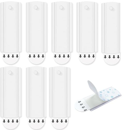 8-Stück Klebenagel für Bilderrahmen, Bilderhaken, Weiße Haken Selbstklebend, ABS-Klebenägel Wand, Klebehaken Bilder Putz Aufhänger, Universal Wanddekoration Wandhaken Spurlose Einfache - Rückstandslos