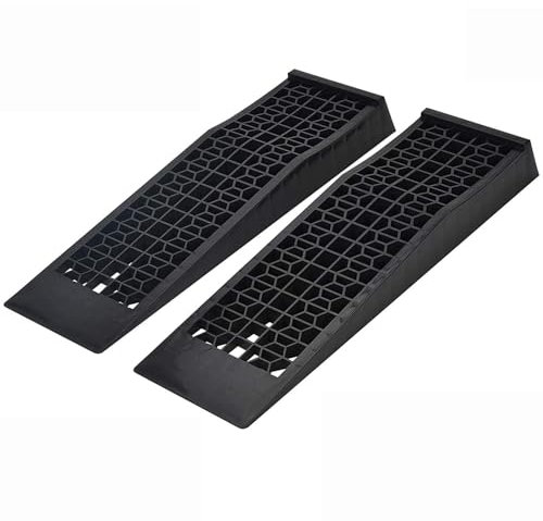 CROWNSHOP Car Ramps Plastic Kerb Ramps 3 Ton Heavy Duty RiftRamps for Car Service Home Garage Motorhome Level WheelRamps Black (4)