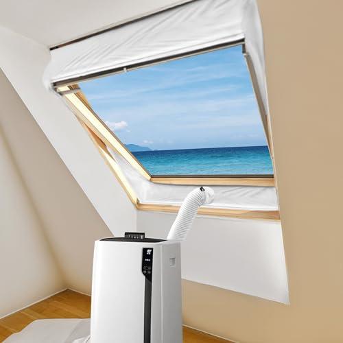 Landrip Klimaanlage Fensterabdichtung,Fensterabdichtung für Mobile Klimageräte,Universell für alle Fenster,Energieeffizient & Bohrfrei(190X50CM)