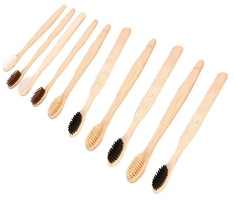 Beaupretty 10stücke Bambuszahnbürsten Reisezahnbürste Naturholz Zahnbürste für Reisen und Täglichen Gebrauch
