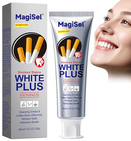 Smoke Coffee Tea Stain Removal Toothpaste, Instant Brightify Fleckenentfernung Whitening Teeth, Raucher-Zahnpasta, Stain Removal Toothpaste, Fluoride-free Foam, Freshening Breath (100g Silver)