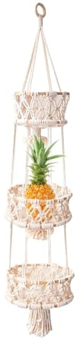 Generisch Plant Baskets - Macrame Plant Hanger | 3 Animal Hanging Baskets with Lanyard | Hand-Woven Home Garden Decorations for House Warmings, Birthdays, Weddings