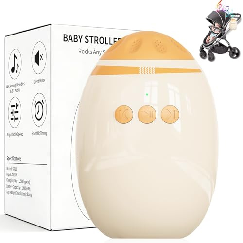 Kinderwagenschaukler Mit Bluetooth, Wiederaufladbar Einstellbare Schaukelintensitäten Kinderwagen Wackler Schlafhilfe Für Baby, Leise Schaukel Universell Für Kinderwagen & Buggy (Orange)