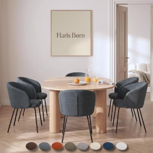 Haris Børn® NØR Esszimmerstühle (8er Set) Grau - Bequeme Polster Esszimmerstühle mit Armlehne - Premium Esstisch Stühle & Wohnzimmer Stühle - Moderne Esszimmerstühle 30 Tage testen