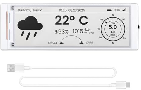 ELECROW ESP32 E-Ink Display 5,79 E-Paper HMI Display Noir/Blanc | CrowPanel E Ink Screen avec résolution 272x792 Compatible avec Arduino IDE, piloté par interface SPI