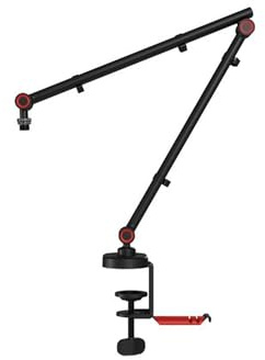 Genesis Thulium 500 Mikrofonarm – Gaming-Style & Streaming-Qualität, Universell Kompatibel mit 99% Mikrofonen, Belastbar bis 1 kg, Einstellbar, Mit 5/8 & 1/4 Adapter, Kabelclips und Headset-Halter
