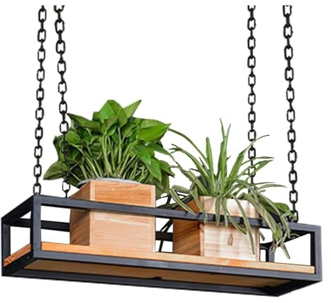 DMBBSAPBSH Ceiling Wine Rack, Hanging Wine Rack, Ceiling Shelf Hanging Plant Stand Floating Shelves Bar Decoration Display Rack(120x25x15cm)