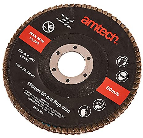 Amtech V0400 115mm 80 grit flap disc