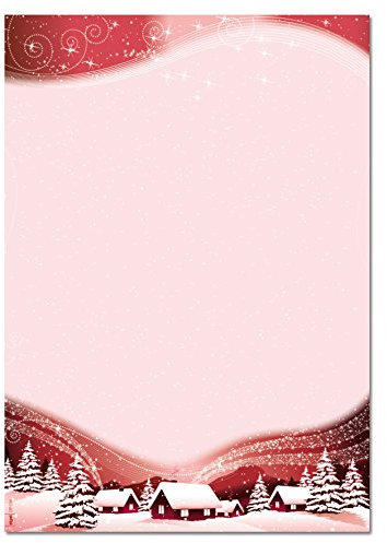 SIGEL DP036 Briefpapier Weihnachten, Silent Night, A4, 100 Blatt, Weihnachtsbriefpapier aus nachhaltigem Papier für Weihnachtspost, Angebote, Einladung, Menükarte