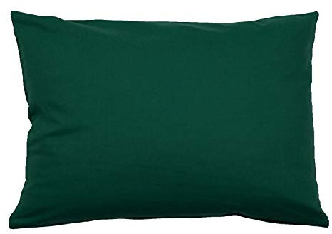 Hans-Textil-Shop Kissenbezug 40x60 cm Uni Dunkelgrün Baumwolle Dekokissen Kissenhülle Couchkissen Sofakissen Deko Reißverschluss