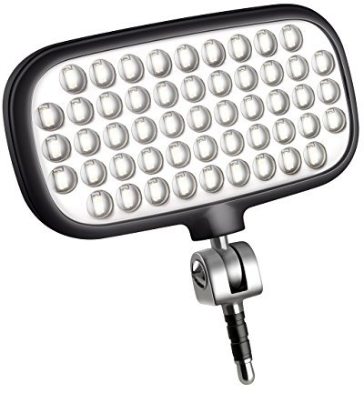 Metz mecalight LED-72 smart in Schwarz | LED-Videolicht für Smartphones & Tablets mit 51 LEDs und 72 LUX, eigenen Lithium-Polymer-Akku, 3 Modi, für Fotos oder Videos geeignet etc