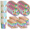 Birthday Galore Artist Painting Birthday Party Supplies Set Plates Napkins Cups Art Tableware Kit for 16