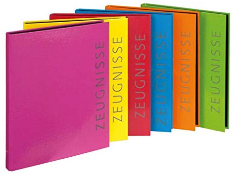 Veloflex 4144301 Ringbuch Zeugnisse DIN A4 16mm breit color, Color:gelb