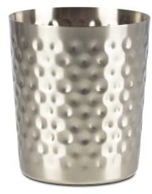 dine@drinkstuff Hammered Chip Cup 10cm x 11.4cm - Stainless Steel Food Serving Pot