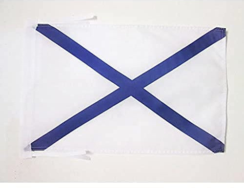 BANDIERA MARINA MILITARE DELLA FEDERAZIONE RUSSA 45x30cm - BANDIERINA RUSSA 30 x 45 cm cordicelle - AZ FLAG