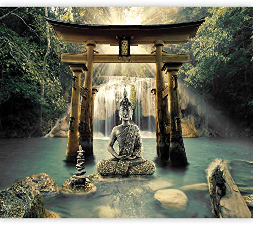 murando Fotomurales Buda Paisaje 343x256 cm Papel Pintado Decoración de Pared Murales Pegatina decorativos adhesivos 3d moderna de Diseno Fotográfico Zen Spa Cascada p-A-0033-a-b
