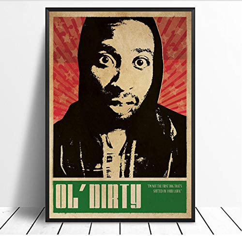 yhnjikl Ol 'Dirty Bastard Wu Tang Clan Musik Sänger Poster Hip Hop Rap Musik Band Star Poster Wandkunst Malerei Wohnkultur Leinwanddruck 40X60 cm Ohne Farme