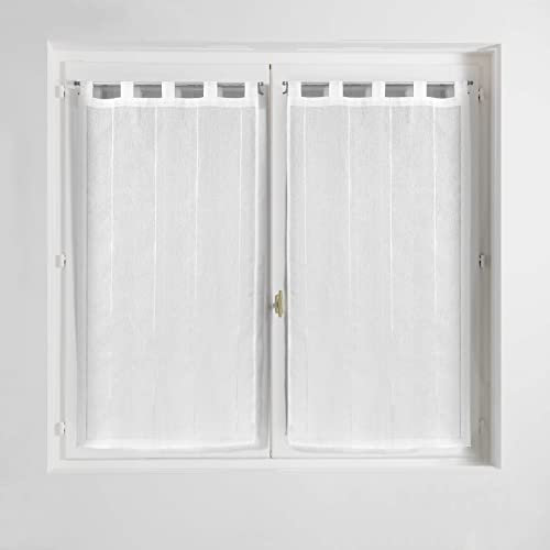 Douceur d'Intérieur 1626498 Coppia, Poliestere, Bianco, 2 x 90 x 120 CM