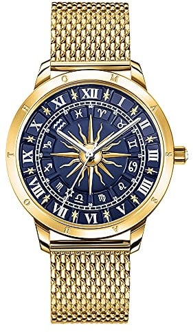 THOMAS SABO Damenuhr Glam Spirit Astrouhr blau Edelstahl, Edelstahl Gelbgoldfarben