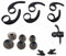 Pack: 3 Pairs (LMS) Ear Wing Tips Silicone Hooks Replacement Fins, 3 Pairs (LMS) Eartips Replacement Buds for in-Ear Sport Earphone, 2 Pcs 360 Cord Clips, for Jaybird X4 X3 X2 X More