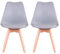 GrandCA HOME 2er Set Skandinavischer Esszimmerstühlen, Gepolsterter Stuhl mit Beinen aus Buchenholz, für Esszimmer, Wohnzimmer, Schlafzimmer, Küche,Grau