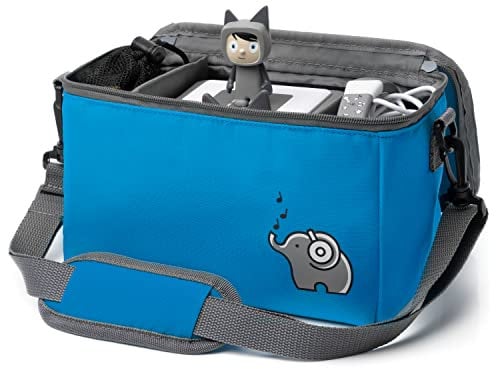 fantifant Musikbox Tasche für Tigerbox oder Toniebox Tasche für Box und Zubehör mit flexiblen Innenfächern I mit recyceltem PET I haiblau