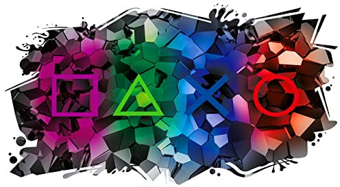 3D Graffiti Wandtattoo 97x53cm Streetart Wandsticker Jugendzimmer Kinderzimmer Wohnzimmer Deko Wandbild selbstklebend W008 (10 Gaming, Ohne Wunschname)