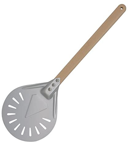 Pizzaschieber aus Holz, perforiert, rund, zum Drehen von Pizza, Ofen, Zubehör, 20,3 cm