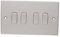 kenable 4 Gang 2 Way 10A Quad Light Switch Rounded Faceplate White [4 Gang (2 Way) Light Switch]