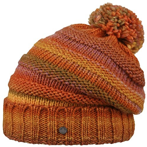 LIERYS Fauske Bommelmütze Damen/Herren - Pudelmütze mit Schurwolle - Made In Germany - Gestrickt - One Size 55-60 cm - Wollmütze in Oversize - Wintermütze Herbst/Winter braun One Size