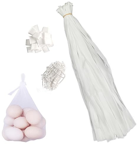 Molyorch 100 Pièces Sac en Filet Léger Réutilisable pour Œufs, Protège-Plantes, Stockage Petites Pièces