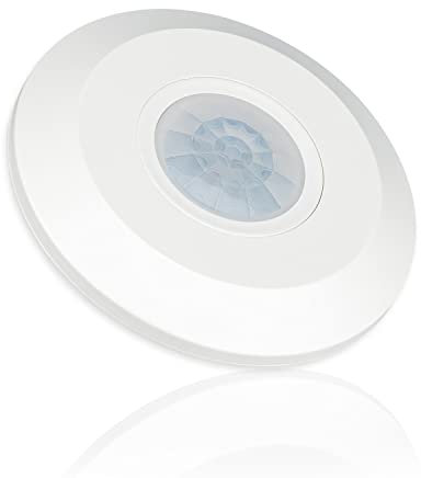 POPP® Electric Interruptor Slim Sensor de Movimiento PIR Detector 360º 8M IP20 Interior, MAX 3-2000LUX LED Ajuste de Tiempo 10SEC-15MIN (Pack 2 Unidad)