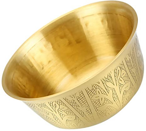 Cabilock Kupfer Schüssel Gott Wasserschale Dekoration Heidnische Opferschale Messinggeldschale Fengshui-Schalen Tempel Wasserschale Kupferschale Anbeten Glücksschüssel Tibet Klein