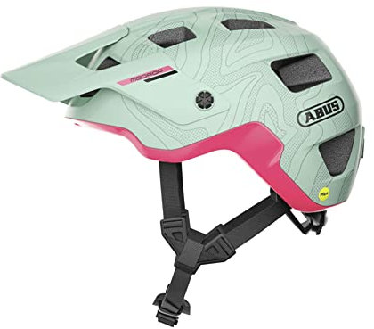 ABUS MTB-Helm MoDrop MIPS - robuster Fahrradhelm mit Aufprallschutz für Mountainbiker - individuelle Passform - Unisex - Mint, Größe S, Mint (iced mint), S (51-55 cm)