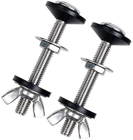 WVRLY 2Pcs Toilet Cistern Fixing Kit, Stainless Steel Cistern Bolts, Butterfly Nut, M6 Size, 16 Pieces, Toilet Repair and Maintenance