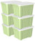 Cetomo 80L*6 Storage Boxes with Wheels, Plastic Storage Box with Lid, Latching Buckles, Click Closure, Stackable, Nesting, Durable Organizer for Home Office Clothes, Green, 80L-6 Pack