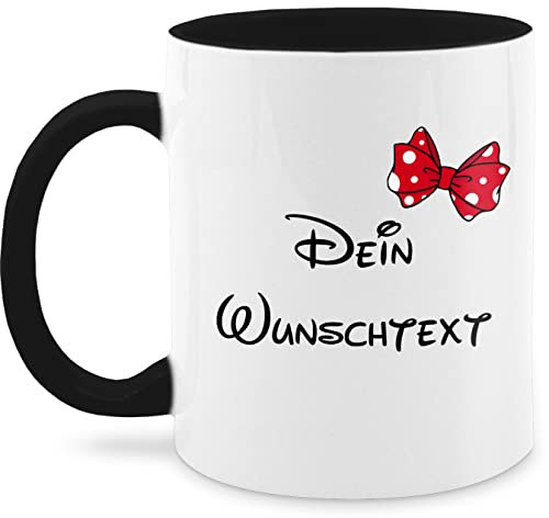 Tasse Tassen 325ml - Aufdruck selbst gestalten - Spardose Wunschtext Schleife I - 325 ml - Schwarz - girlfriend mugs custom mug personalisierte freundin glühweintassen text paartassen