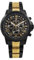 LOUIS XVI Palais Royale 1091 - Ø 43 mm - Herren Uhr - Wasserdicht - Vergoldet - Armband Schwarz/Gold - Zifferblatt Schwarz - Schweizer Quarzwerk
