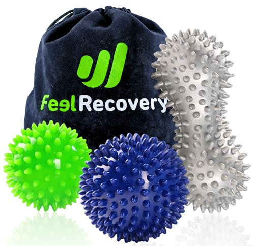 Set 3 Igelbälle Massagebälle für Plantar-Fasziitis, Fußreflexzonenmassage, Mobilität & Entspannung - Noppenball Massage für Rehabilitation, Hand, Fuß, Rücken & Beinschmerzen