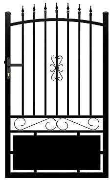 Vente-unique-Gartentor Flügelor - durchbrochen - Aluminium - 110 x 170 cm - Schwarz - NERBIS
