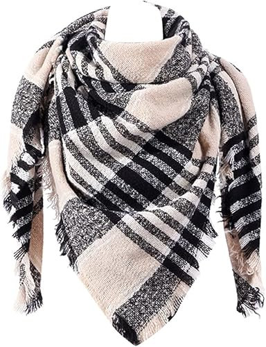 Cerioll Damen Schal, Leichter Strickschal, Schal Flauschig, Dicker Dreieckstuch, Kuscheliges Dreieckstuch, Herbst Und Winter Warmer Schal, Herbst Winterschal, Frauen Deckenschal, Halstuch für Frauen