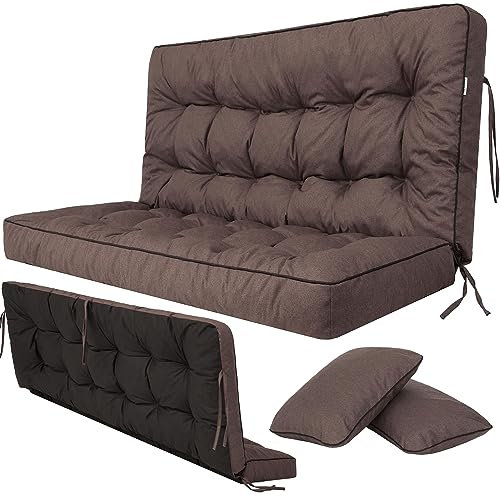 Sitzkissen Bankkissen Bankauflage für Gartenbank 140cm x 105cm x 8cm Schaukelkissen Palettenkissen Outdoor Wasserdicht Bodenkissen für Hollywoodschaukel Outdoor und Indoor Sitzauflagen Gartenmöbel
