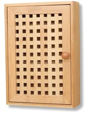 Terra Home Schlüsselkasten Bambus B19xH27xT6 cm, mit 8 Schlüsselhaken,