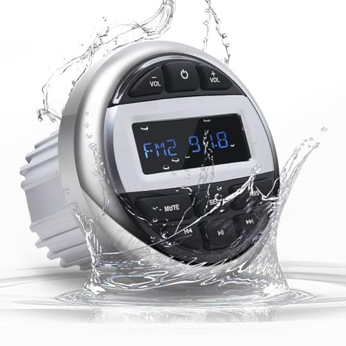 Geloo Marine Stereo Radio Universal, Marine Gauge Receiver Lettore MP3 Ricevitore Stereo FM AM per Boot Barche, Yacht Marine