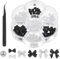 Bow Nail Charms | Black & White Resin Nail Jewels for Nail Art Designs | Non-Toxic, Salon Safe DIY Nail Decorations | Cute 3D Bowknot Gems for Gel/Acrylic Nails, DIY Crafts